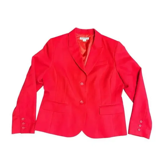 Vintage Pendleton Blazer Womens Size 12 Soild Red 100% Virgin Wool Petite - Picture 3 of 10
